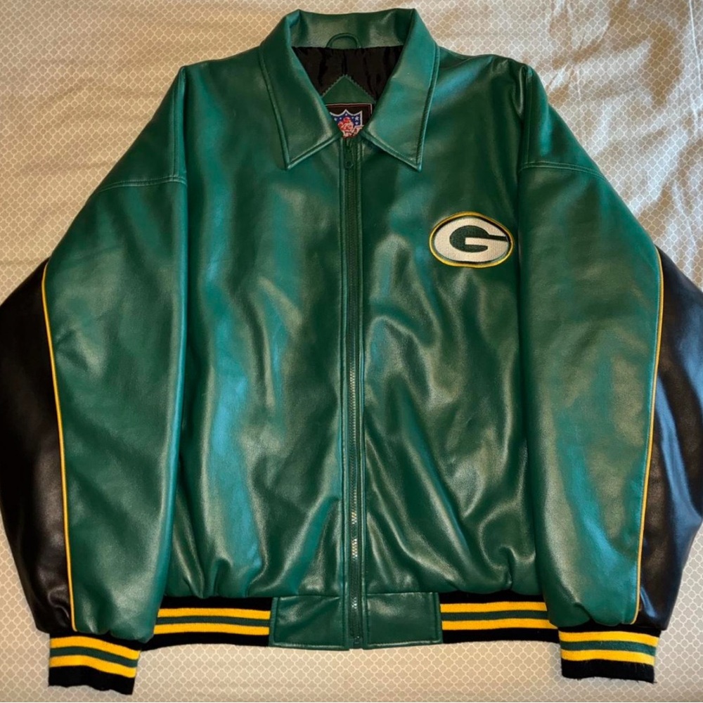 Green Bay Packers Green Leather Jacket